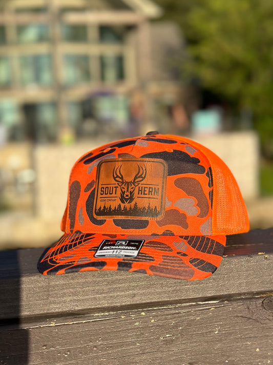 Orange Camo | Leather Patch